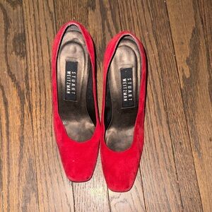 Stuart Weitzman Red Suede Heels